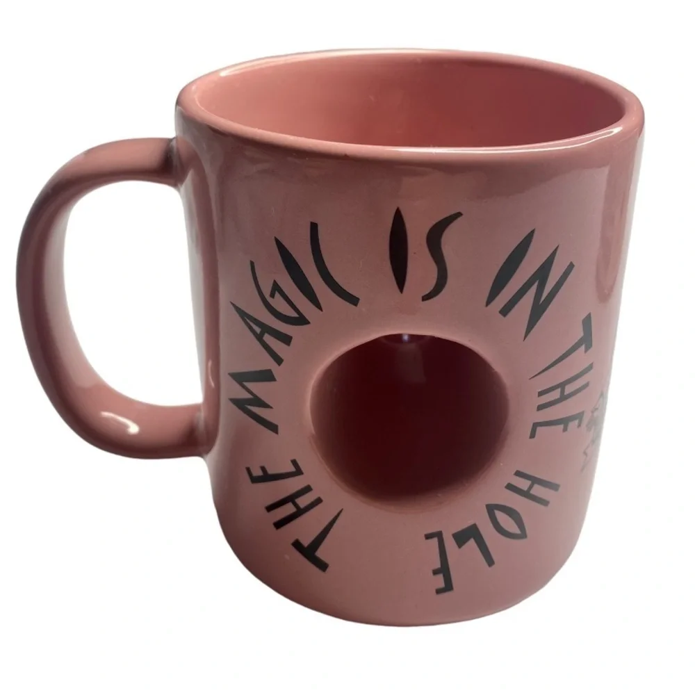 VOODOO DONUTS PORTLAND, OREGON PINK COFFEE MUG THE MAGIC IS IN THE HOLE